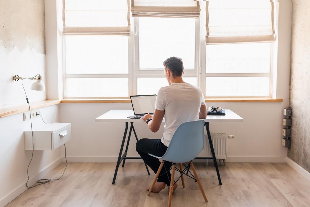 Man works at home