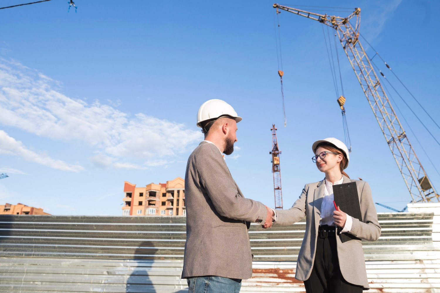 employees at a construction site