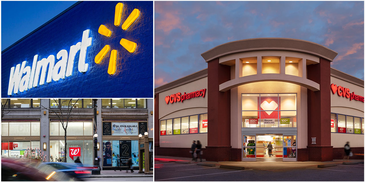 CVS, Walmart, and Walgreens
