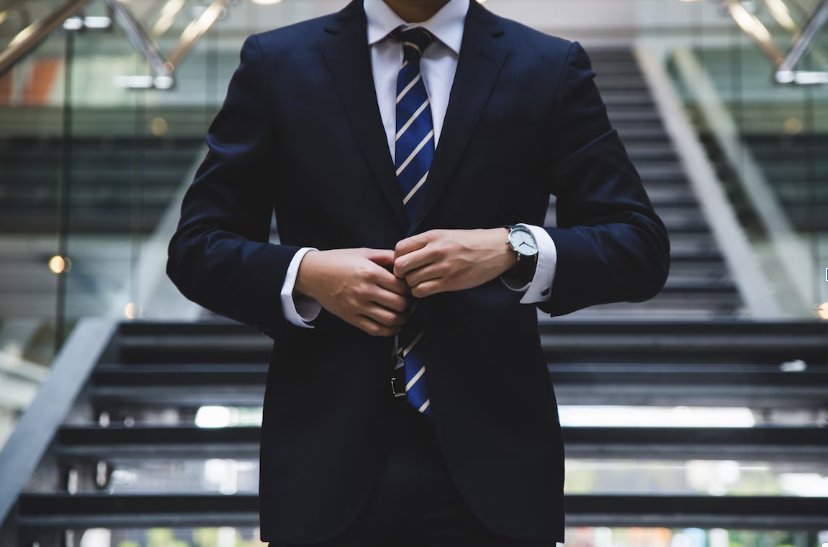 A worker in a smart suit