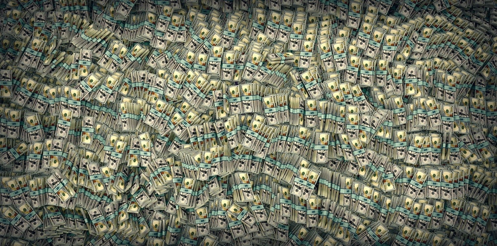 A big pile of $100 bills