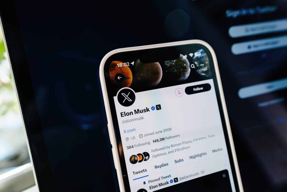 Elon Musk's Twitter page