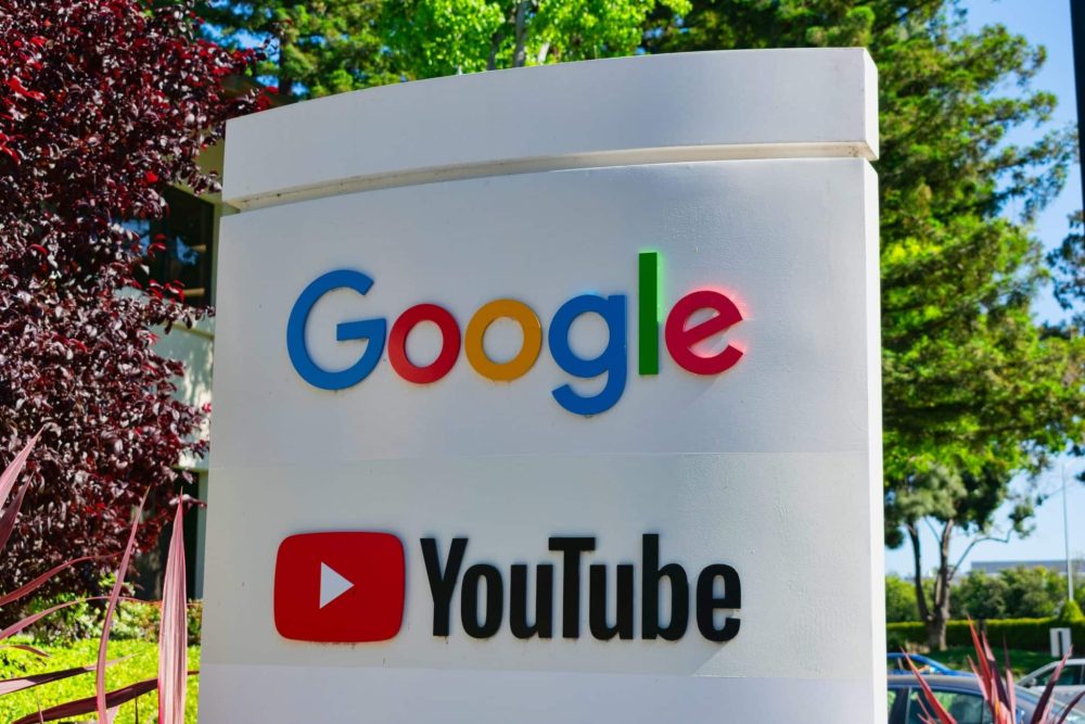 Youtube Google sign near headquarters building is Silicon Valley