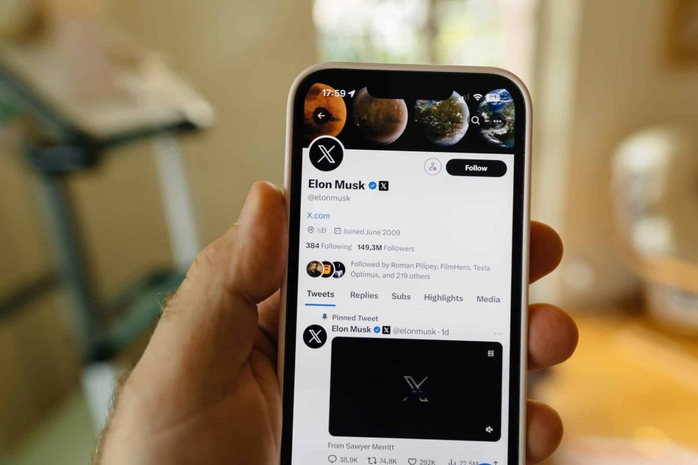 Elon Musk's X account
