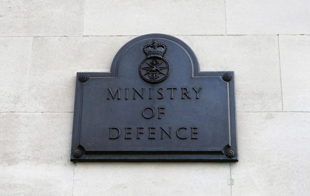 The UK Government Ministry of Defence sign