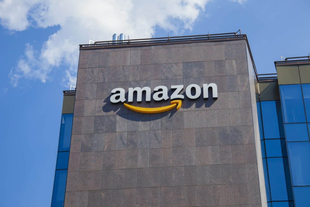 Amazon logo on company building