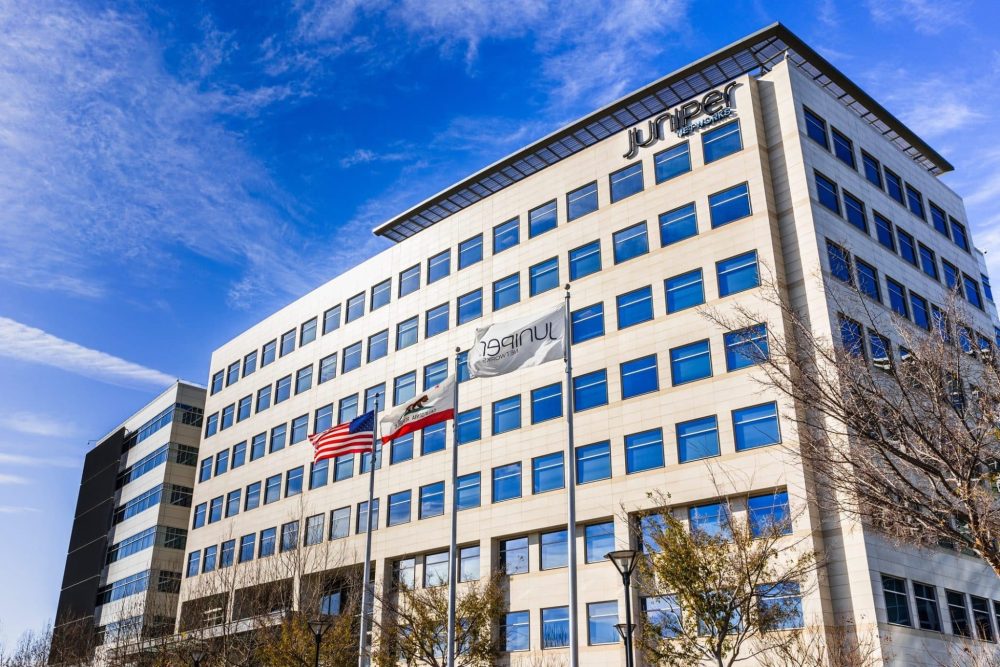 Juniper Networks corporate headquarters located in Silicon Valley