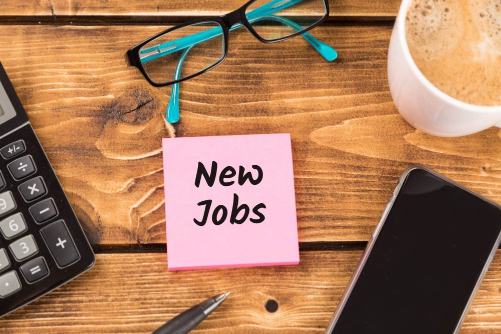 New jobs written on sticky note