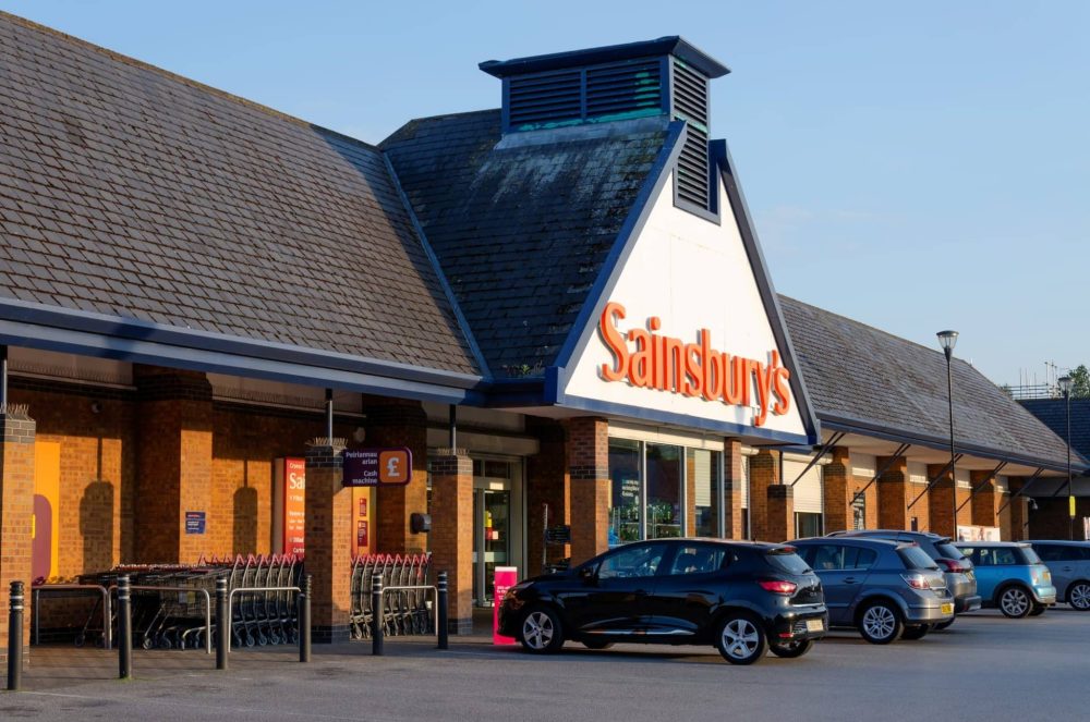 Sainsbury`s storefront in Flint