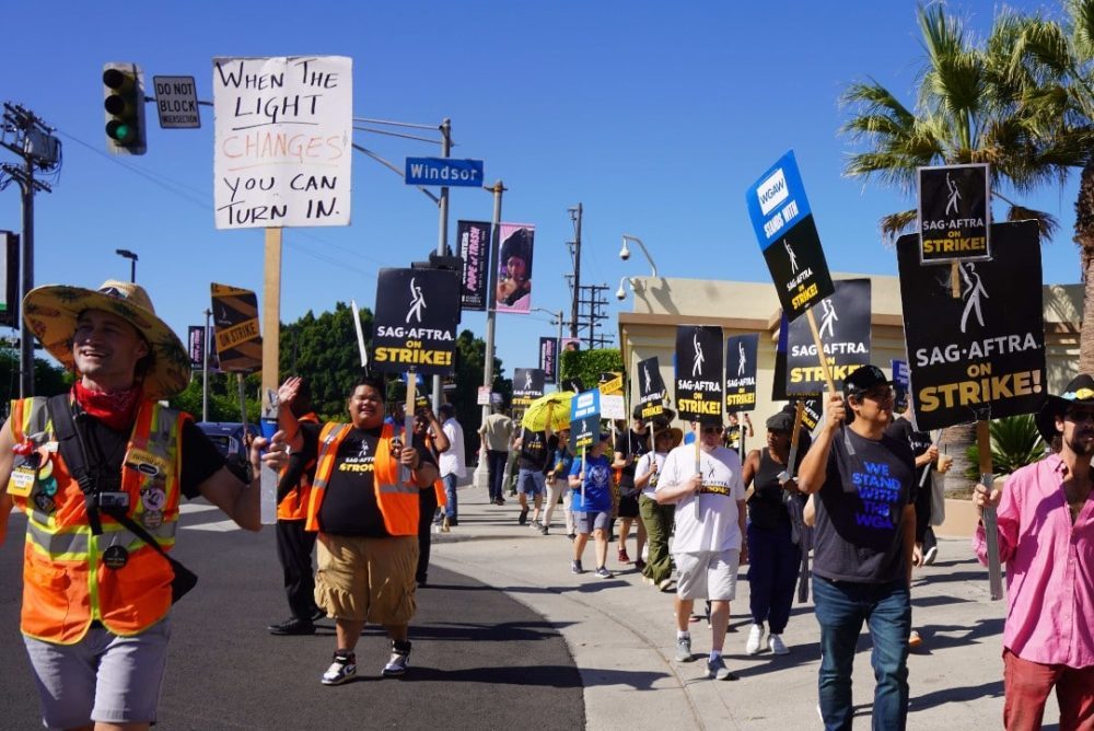 SAG-Aftra union members on the picket line