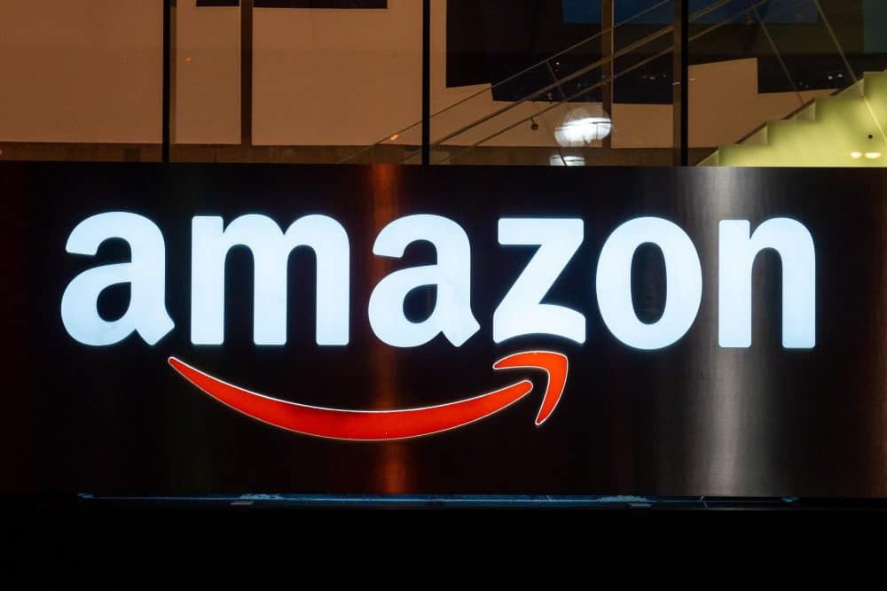 View at the Amazon store sign at the Downtown Toronto