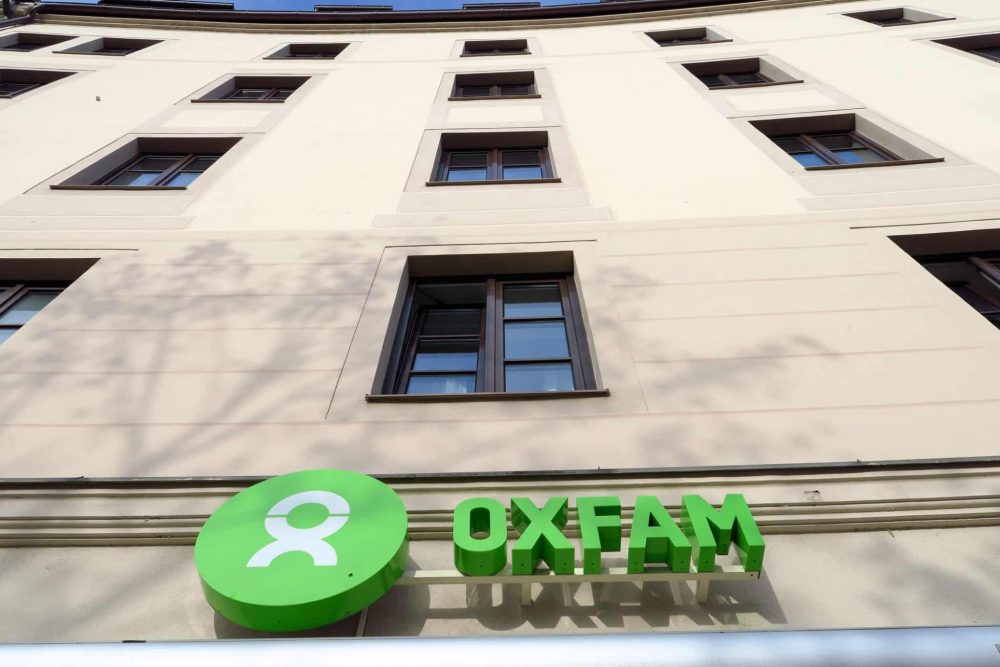 Oxfam sign on a building
