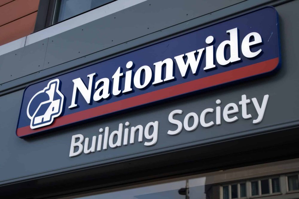 Exterior shot of Nationwide Building Society Bank Branch Building