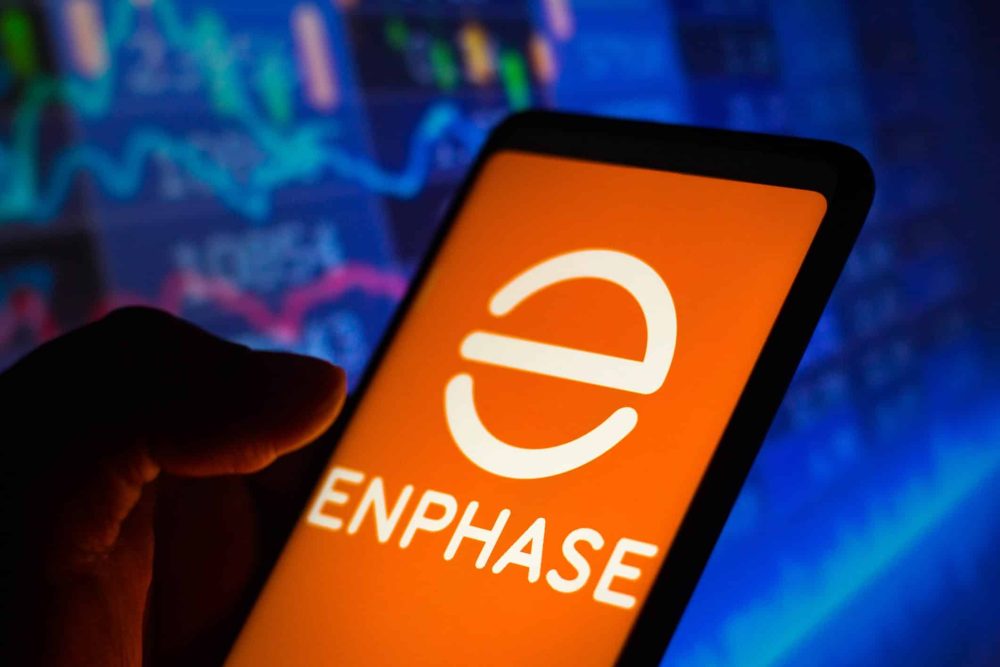 Enphase Energy logo on a phone screen