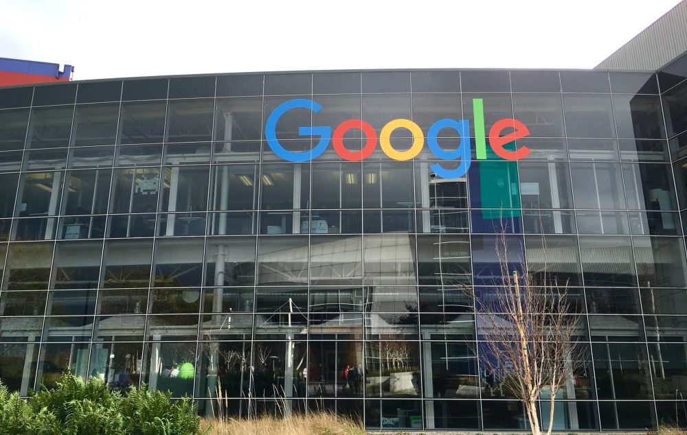 Google logo on office building in Silicon Valley