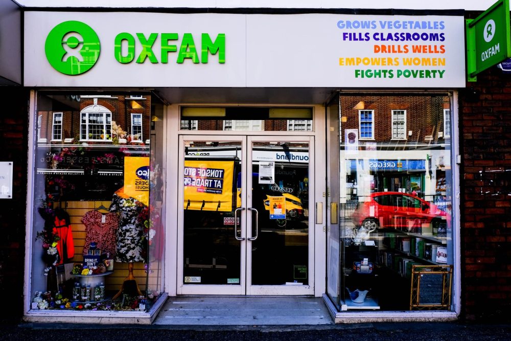 Oxfam shop entrance