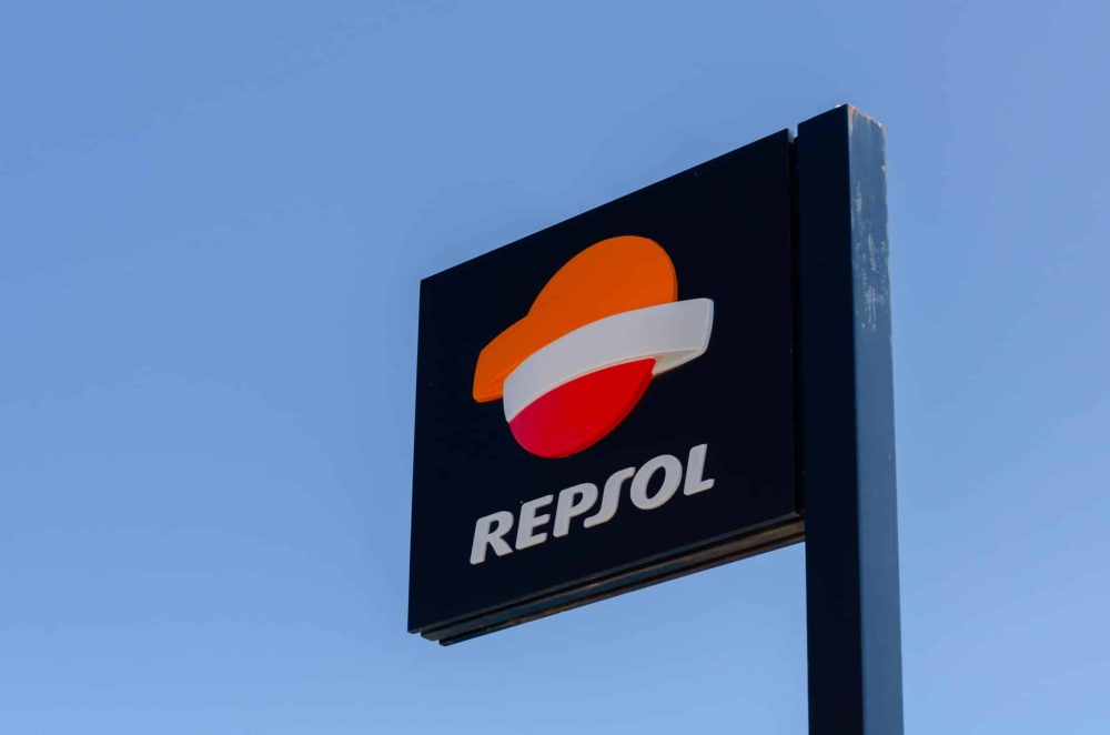 Repsol oil company sign board