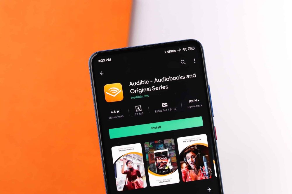 Audible app on phone screen