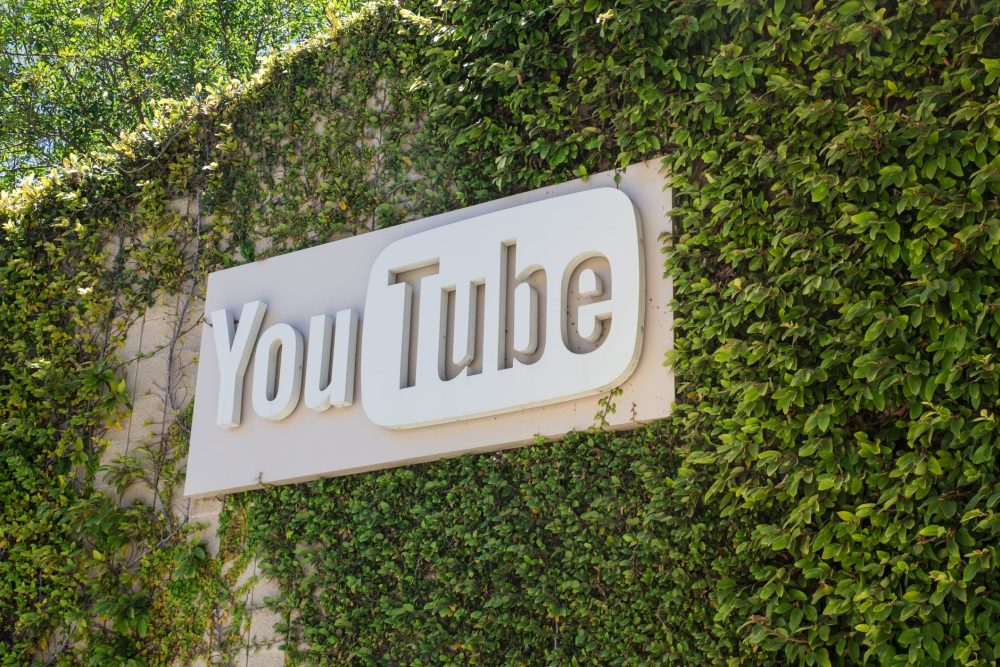 Youtube sign outside company headquarters