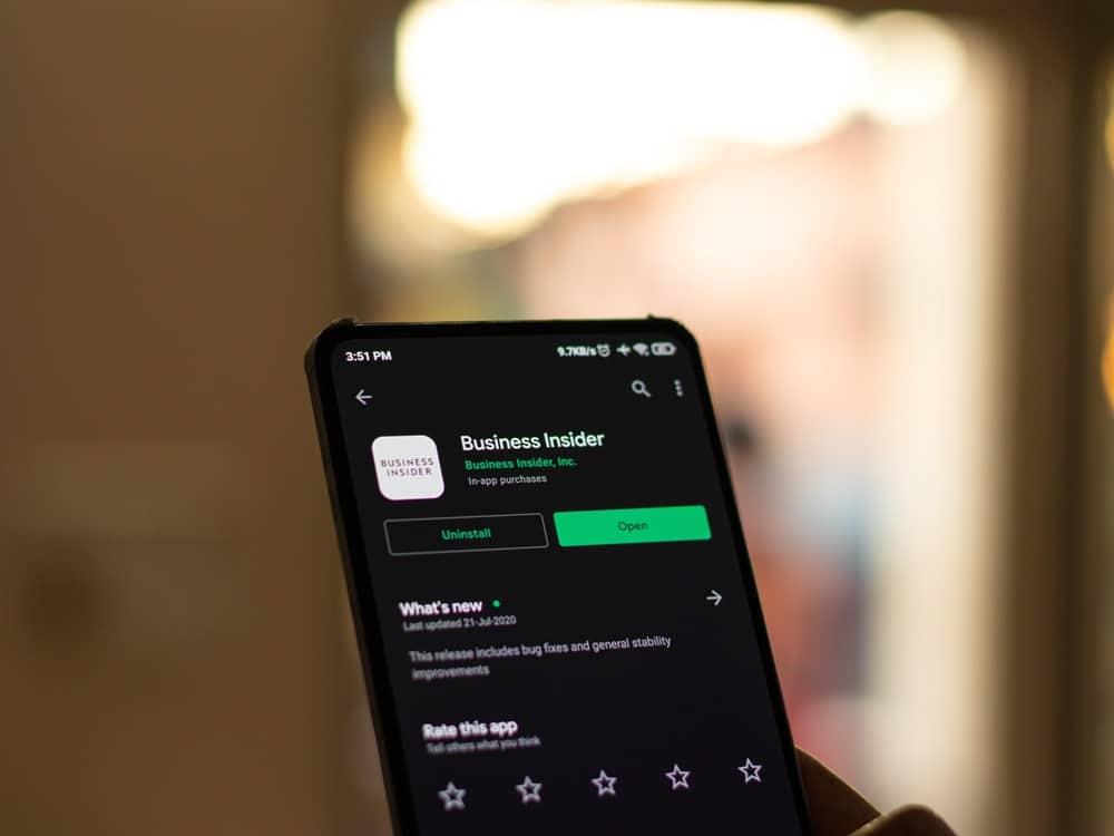 Business Insider on a mobile phone screen