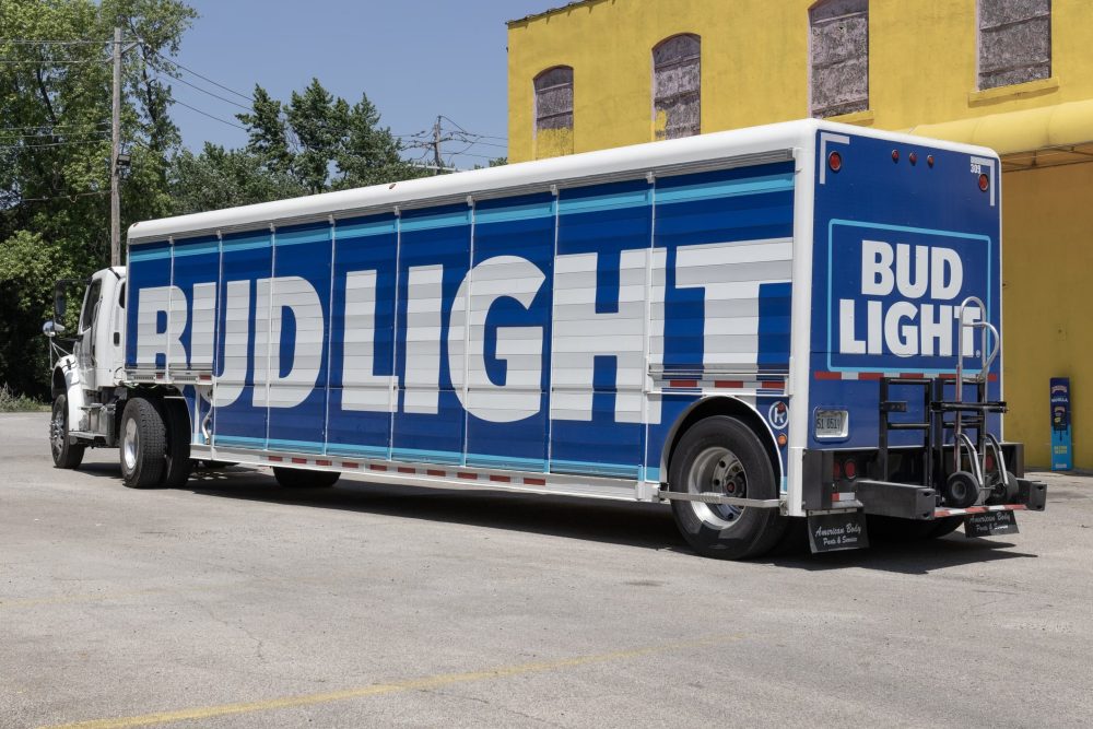 Bud Light beer delivery truck