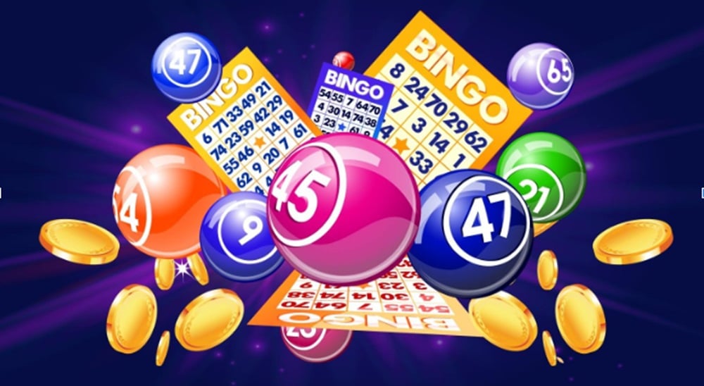 1xBet logo with coloured balls and Bingo cards