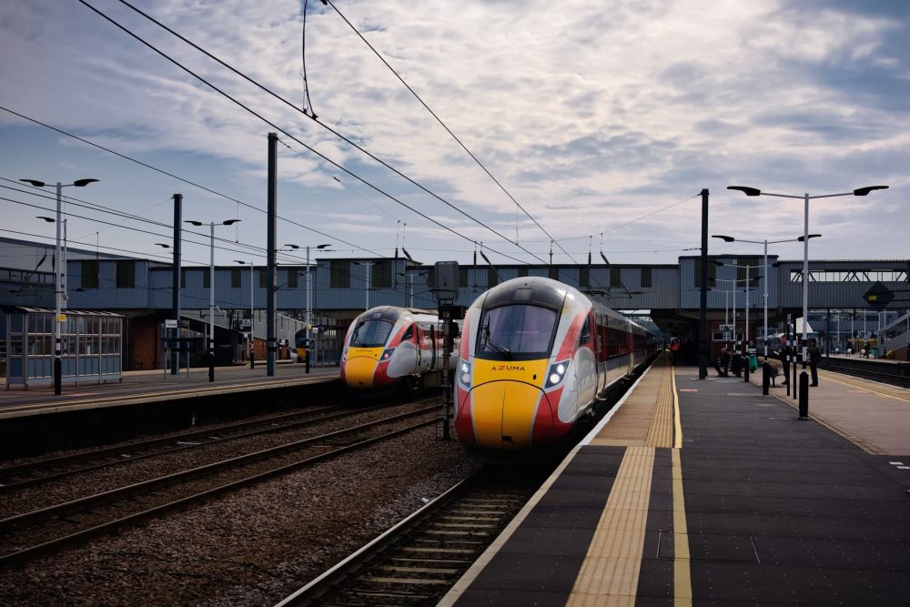 LNER Azuma trains at Peterborough Station