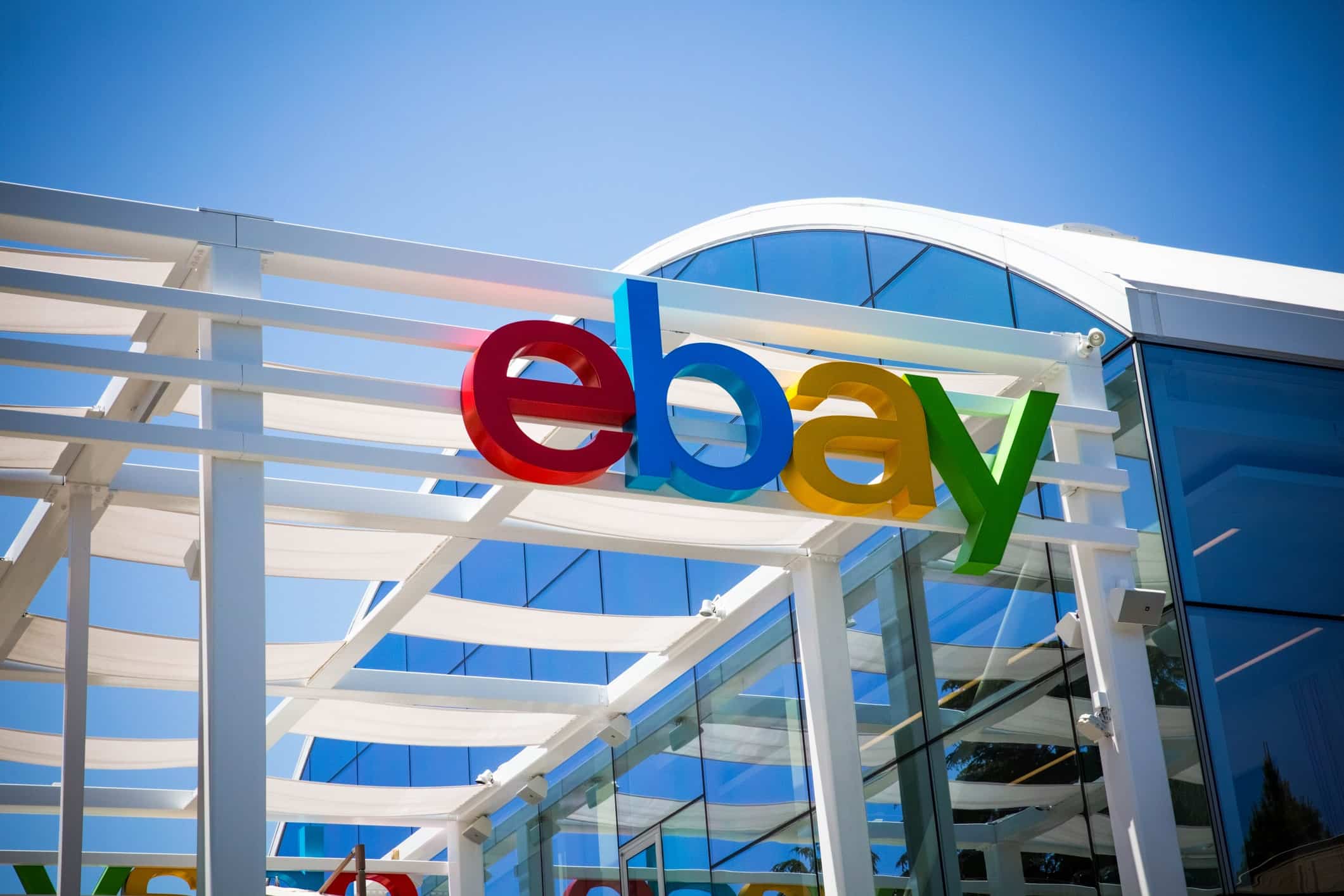 eBay logo on headquarters campus