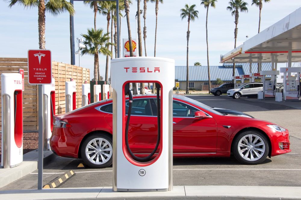 Tesla supercharger station