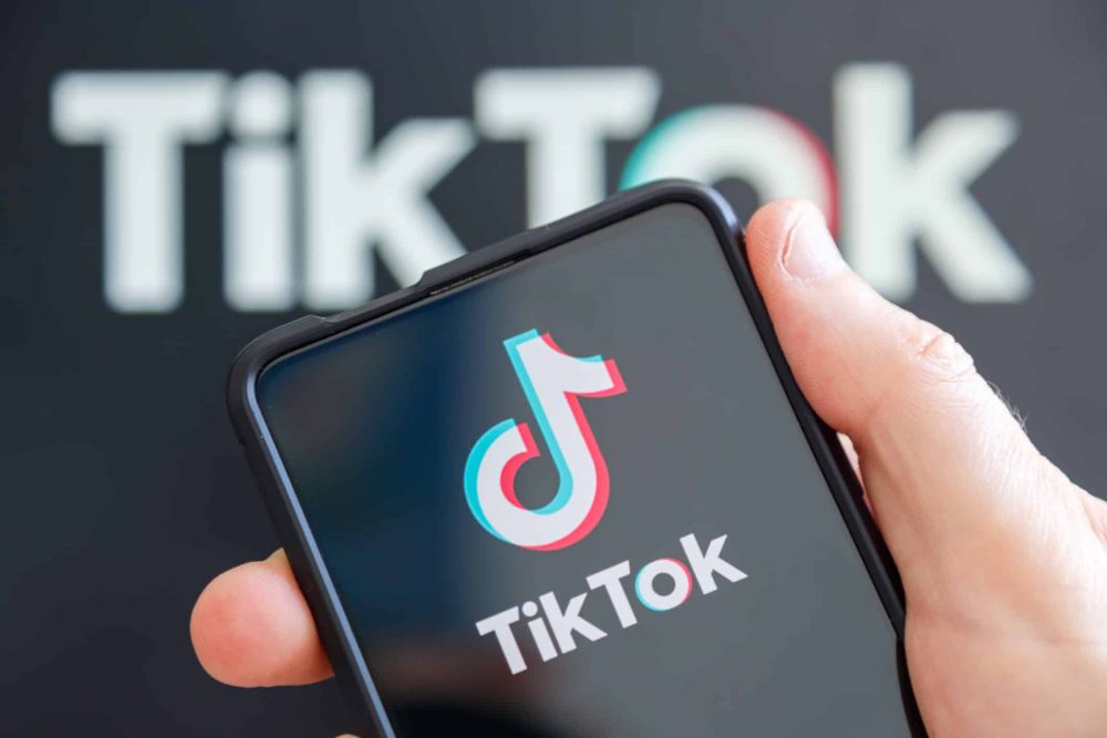 TikTok logo on phone screen