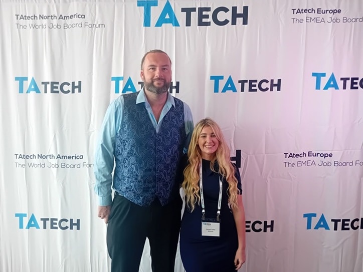 Alex McDowell and Lauren Yates from WhatJobs at the TAtech event