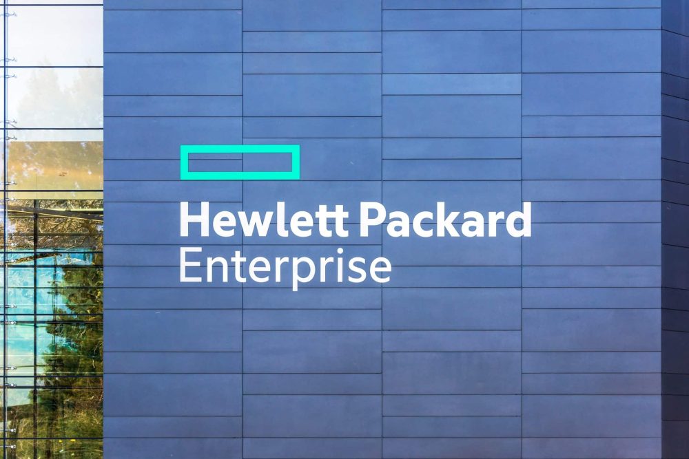 Hewlett Packard Enterprise logo and sign