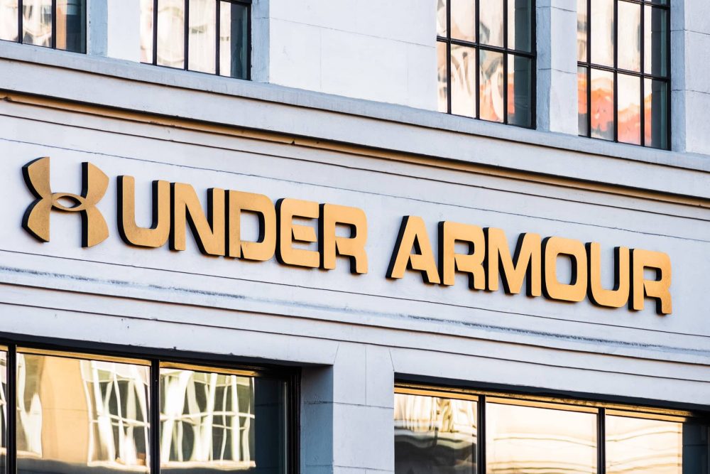 Under Armour sign at its headquarters in San Francisco