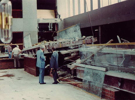 The aftermath of the Hyatt Regency Walkway Collapse