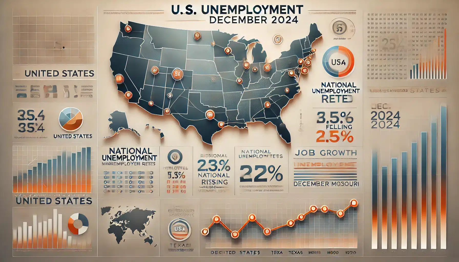 US Unemployment Rates Rise in December 2024
