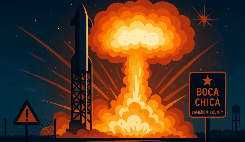 Starship 36 Explodes During Static Fire Test, Raising Safety Concerns in Cameron County