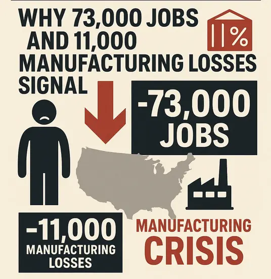 Shocking Weak Jobs Report Economic Uncertainty Manufacturing Tariffs Why 73,000 Jobs and 11,000 Manufacturing Losses Signal Economic Crisis