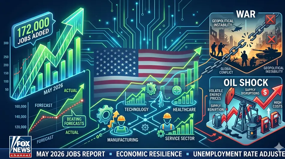 U.S. Added 172,000 Jobs in May 2026—Beating Forecasts Despite War and Oil Shock