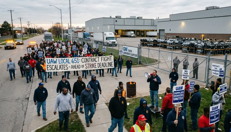 UAW Workers at Key GM Truck Supplier Escalate Contract Fight Ahead of Strike Deadline