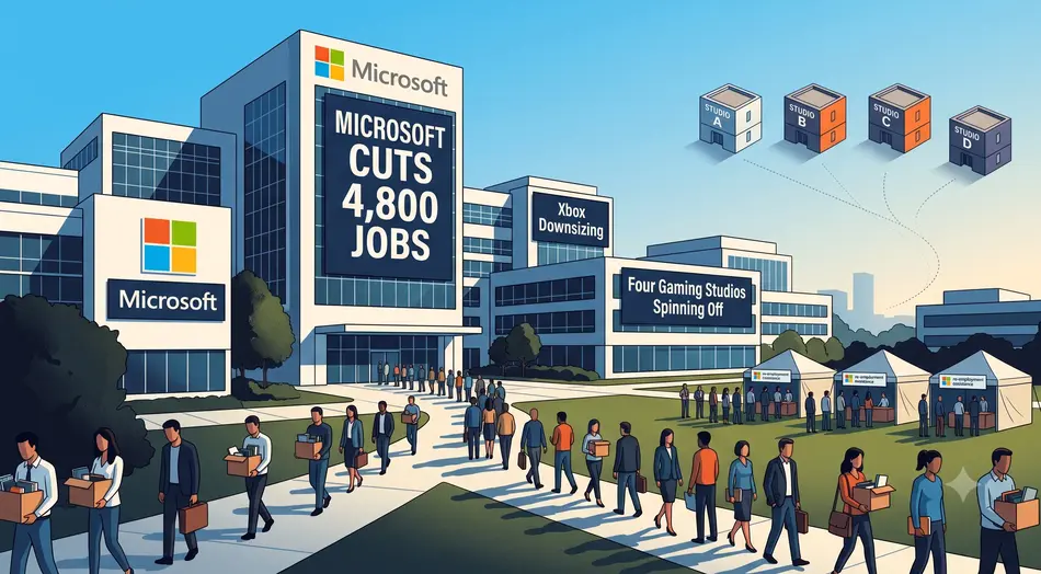 Microsoft Cuts 4,800 Jobs as Xbox Downsizes and Spins Off Four Gaming Studios