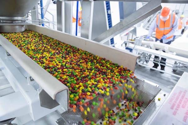 Skittles being made at the a Mars Factory