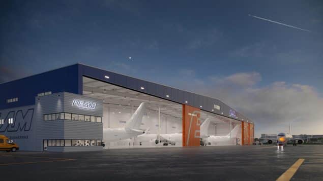 Artists impression of the new hangar at CVG Airport