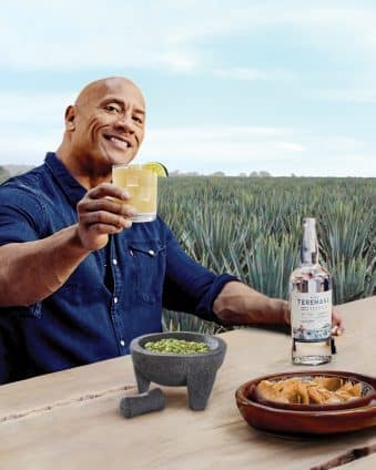 Dwayne Johnson with his tequila