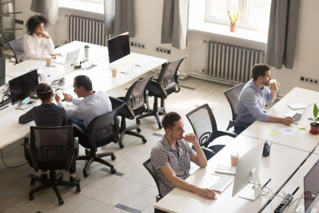 Workers in a modern office