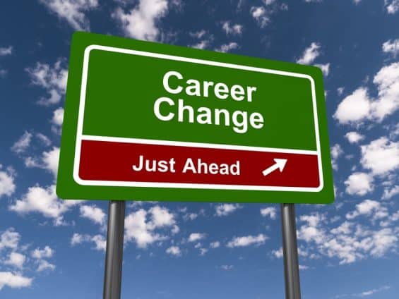 road sign saying career change just ahead