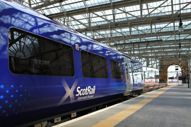 ScotRail train at Queen Street station in Glasgow