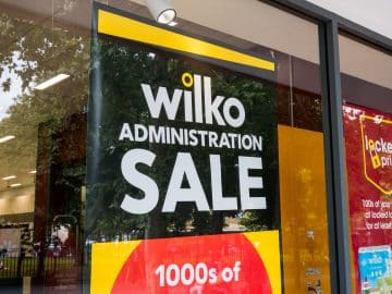Wilko shop window sale sign