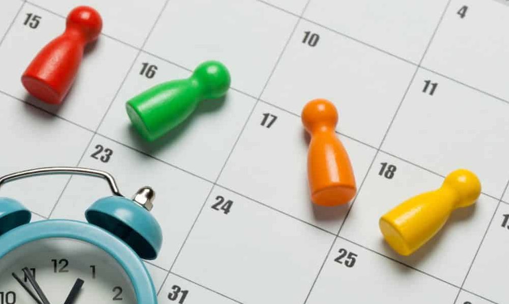 calander shwoing four day week for work