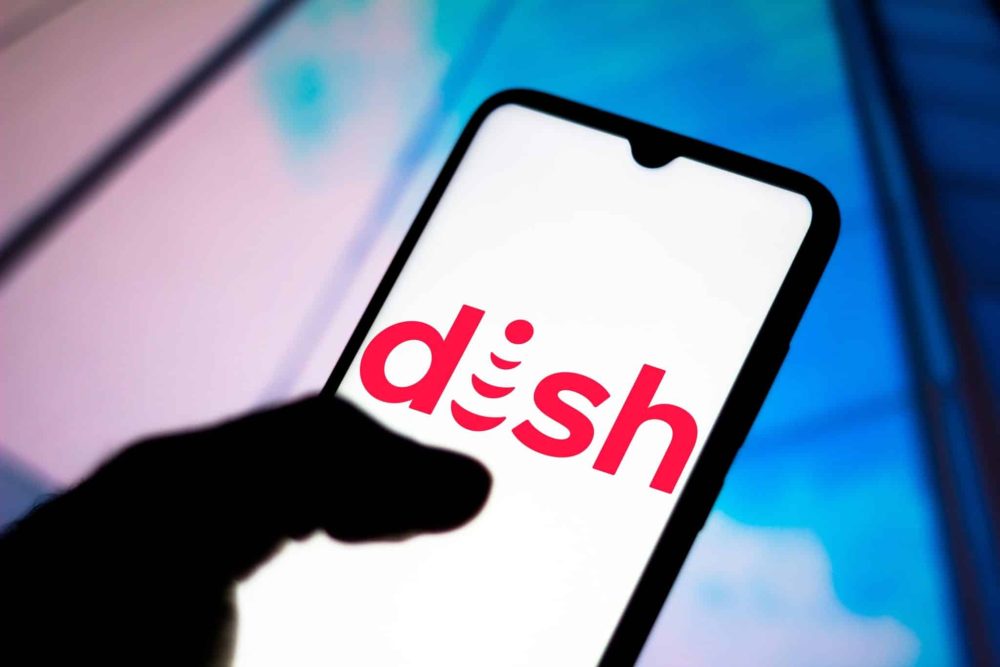 Dish Network logo on smartphoneDish Network logo on smartphone