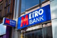 The sign for Metro Bank in Liverpool England